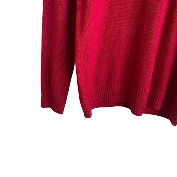 Charter Club Women Tunic Sweater M Red French Bulldog Graphic Knit Dog Novelty - Picture 6 of 10